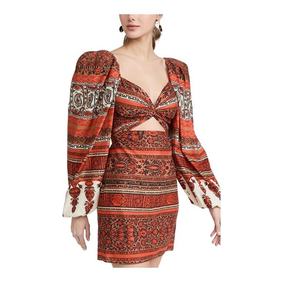 Johanna Ortiz 'Tropical' Brown Cotton Mantra Mini Dress Size 4 - Picture 1 of 4